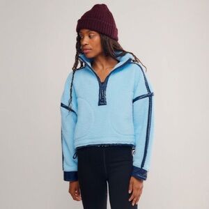 FP Movement by Free People Light Blue Quarter-Zip Sweatshirt